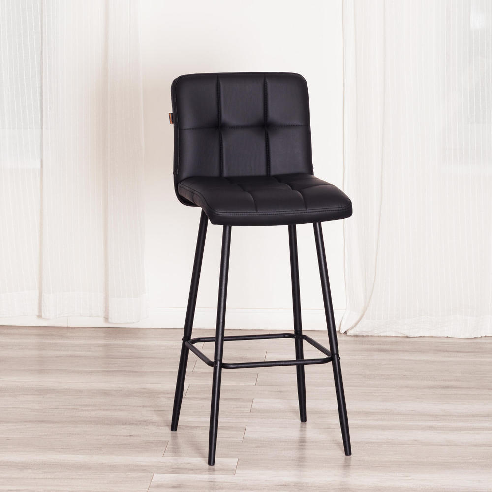 Барный стул  Medeo/Медео экокожа , черный, 45х56х113 см
