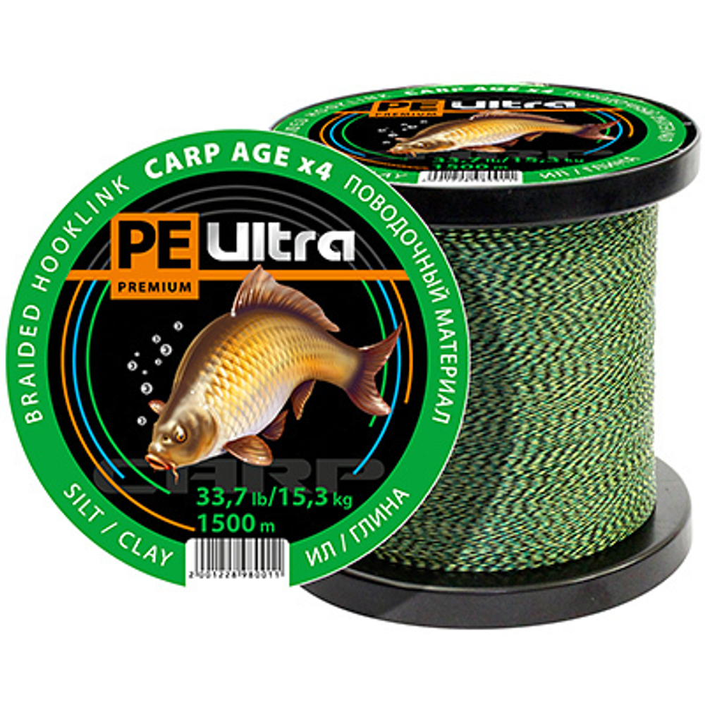 Поводочный материал CARP AGEx4 1500m 15,3kg/33,7lb