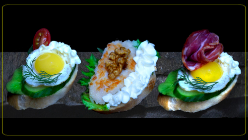 Сет № 6 Брускетты с курицей, Колбасой и Яйцом