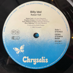 Винтажная виниловая пластинка LP Billy Idol Rebel Yell (Germany 1984)
