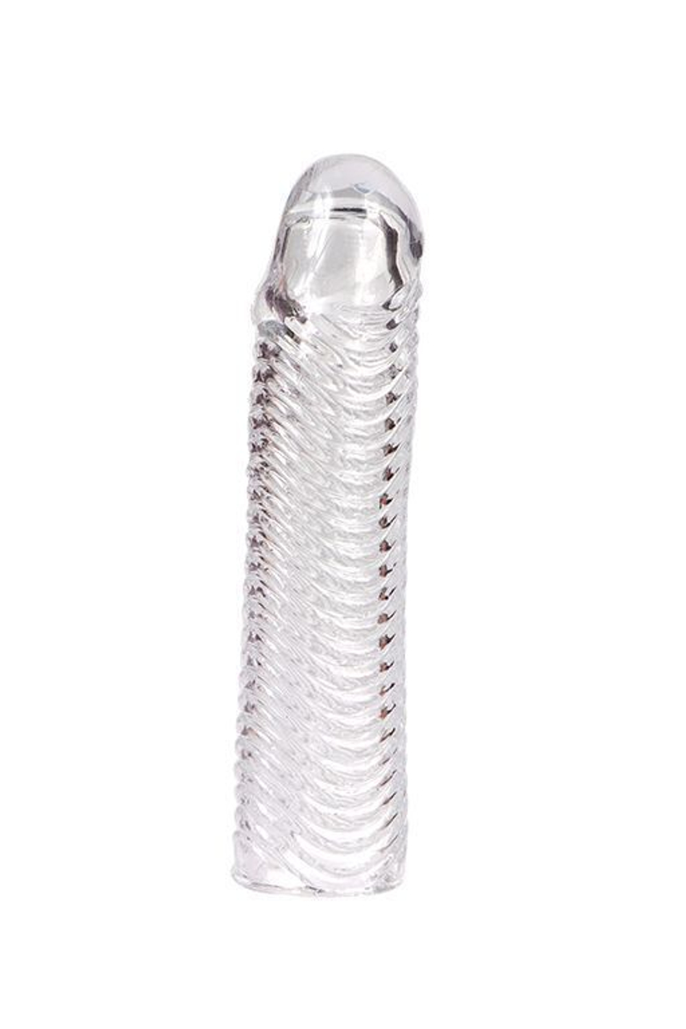 Увеличивающая насадка с ребрами Kanikule - 17 см. (Цвет: прозрачный)