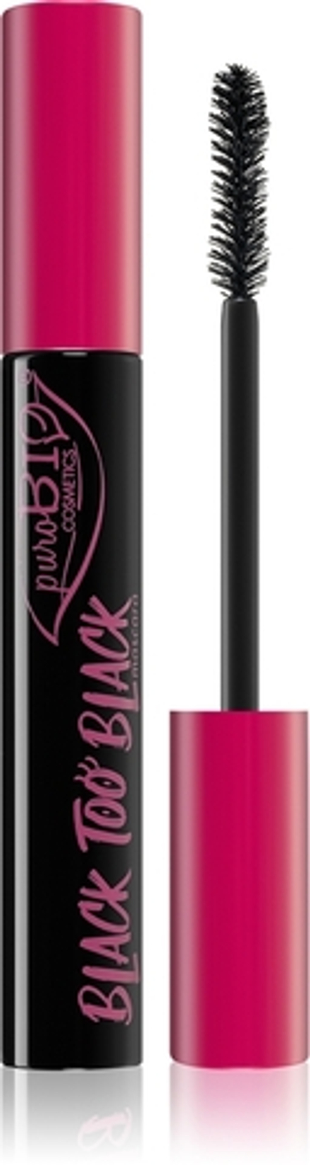puroBIO Cosmetics Black too Black - Питательная объемная тушь для ресниц, 9,9 ml