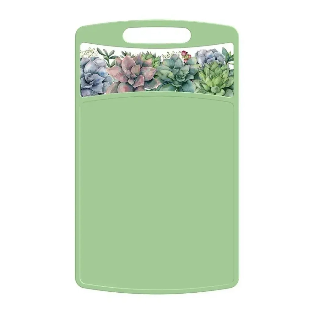 Доска разделочная Bergamo прямоугольная 260x155x3,5мм с декором (зеленый)