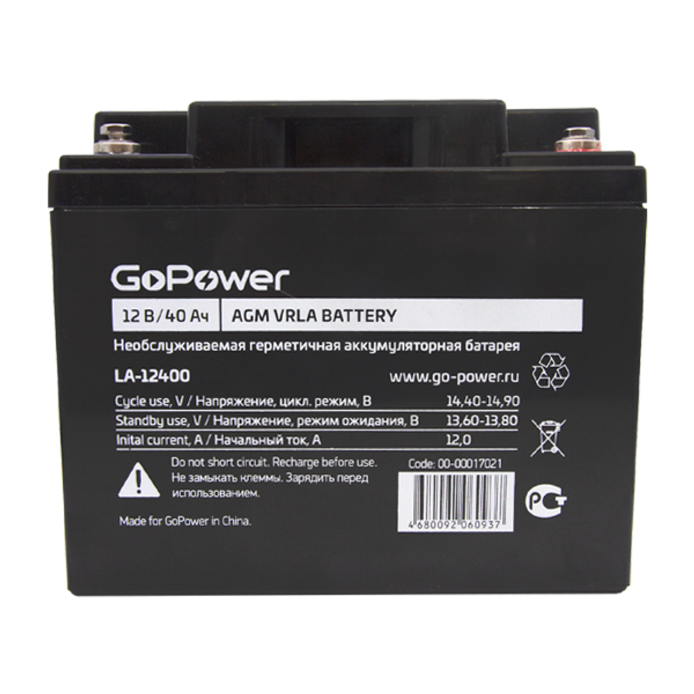 Батарея  GoPower 00-00017021