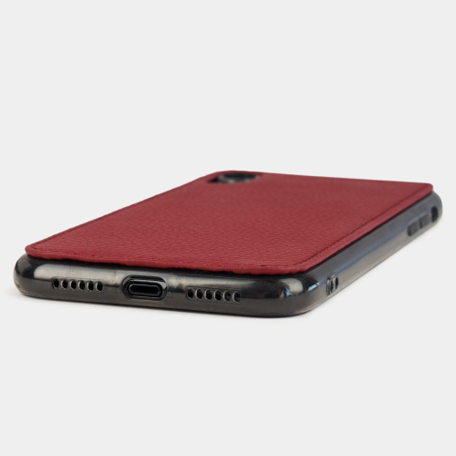 Чехол-накладка для iPhone XR из натуральной кожи теленка, вишневого цвета