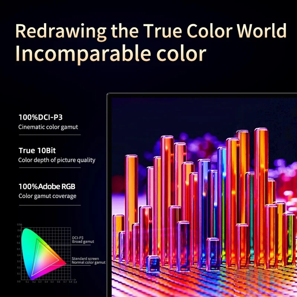 13.3" Портативный сенсорный монитор VCHANCE 4K OLED 3840x2160, 60 Гц