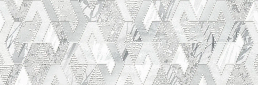 Декоративная плитка ALMA Ceramica DWA11AVA707 Alva 60x20 серая матовая под камень / с орнаментом