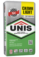 Штукатурка UNIS СИЛИН LIGHT цементная теплосберегающая легкая армированная   25 кг
