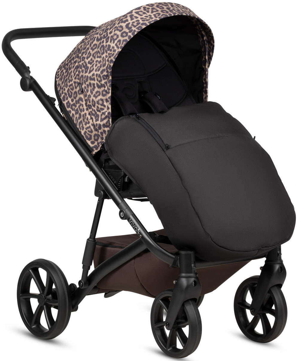 Детская коляска Tutis Viva 6 Plus Wild Elegance 3 в 1 с автокреслом Beno Black Wild Mocca