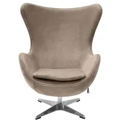 Кресло Egg бежевая искусственная замша