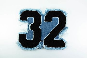 Нашивка 32 - черная надпись (большая) джинсовая