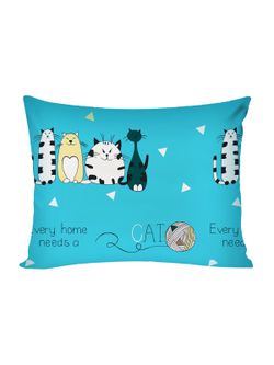 Постельное белье поплин Сказка "Коты Эрмитажа" 1,5-сп Наволочка 50х70 см 1 шт Простынь на резинке 90x200 см Пододеяльник 145x215 см