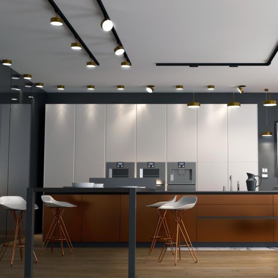 358760 PORT NT21 269 матовое золото Трехфазный трековый светодиодный светильник IP20 LED 24W 4000K 2100Лм 100-265V PROMETA