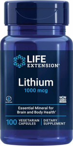 Литий 1000 мкг Life extension Lithium, для мозга, для памяти и настроения, 100 капсул