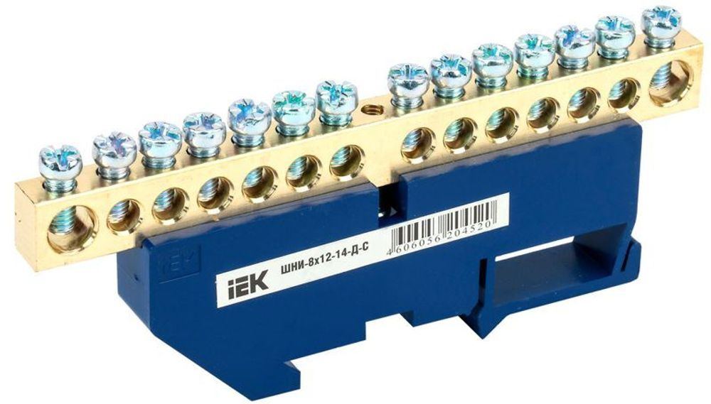 Шина нулевая на DIN-изол. ШНИ-8х12-14-Д-С IEK YNN10-812-14D-K07