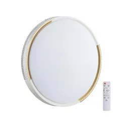 7612/DL PALE SN 184 Светильник пластик/белый/золотистый LED 48Вт 3000-6300K D400 IP43 пульт ДУ VELIO
