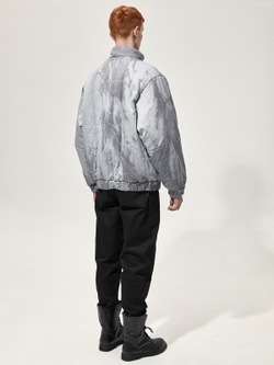 Бомбер стеганый вареный "Беломорканал". Сине-бурый