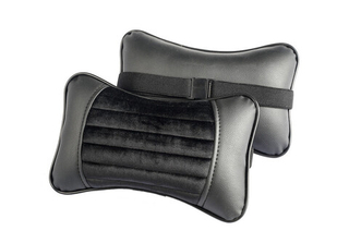 Подушки на подголовник CarFashion -«MONACO» (2шт) - 41142 - Эко кож черный/черный/черный/шов черный