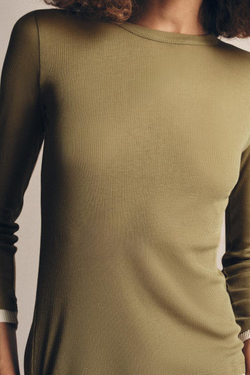 ZARA ДВОЙНАЯ ФУТБОЛКА ИЗ ХЛОПКА SUPIMA®, ХАКИ