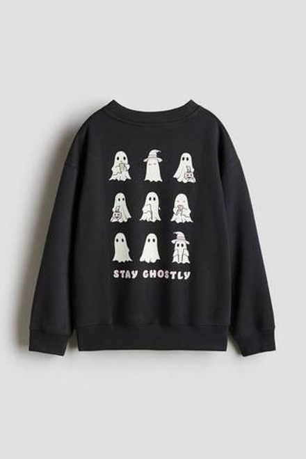 H&M Толстовка с принтом, темно-серый