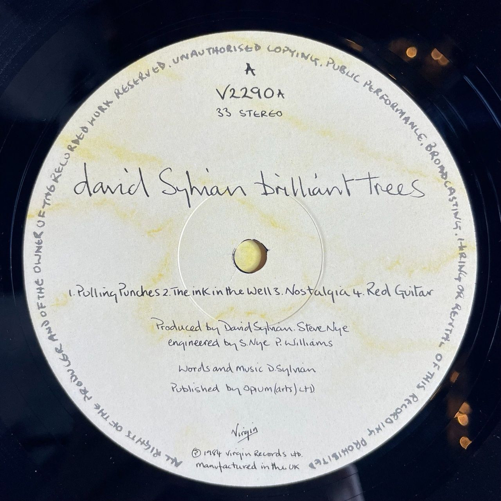 Винтажная виниловая пластинка LP David Sylvian Brilliant Trees (UK 1984)