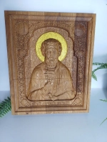 Освященная Икона Св. Евгений Севастийский, дуб 26,5х22 см