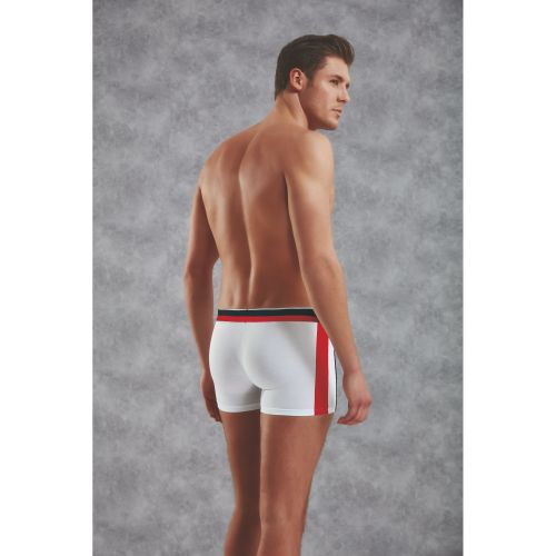 Мужские трусы боксеры белые с красной полоской Doreanse 1713