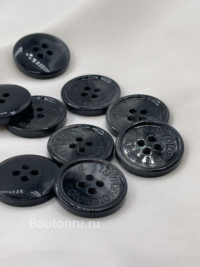 Пуговицы Арман. на прокол черные глянцевые с перламутром
