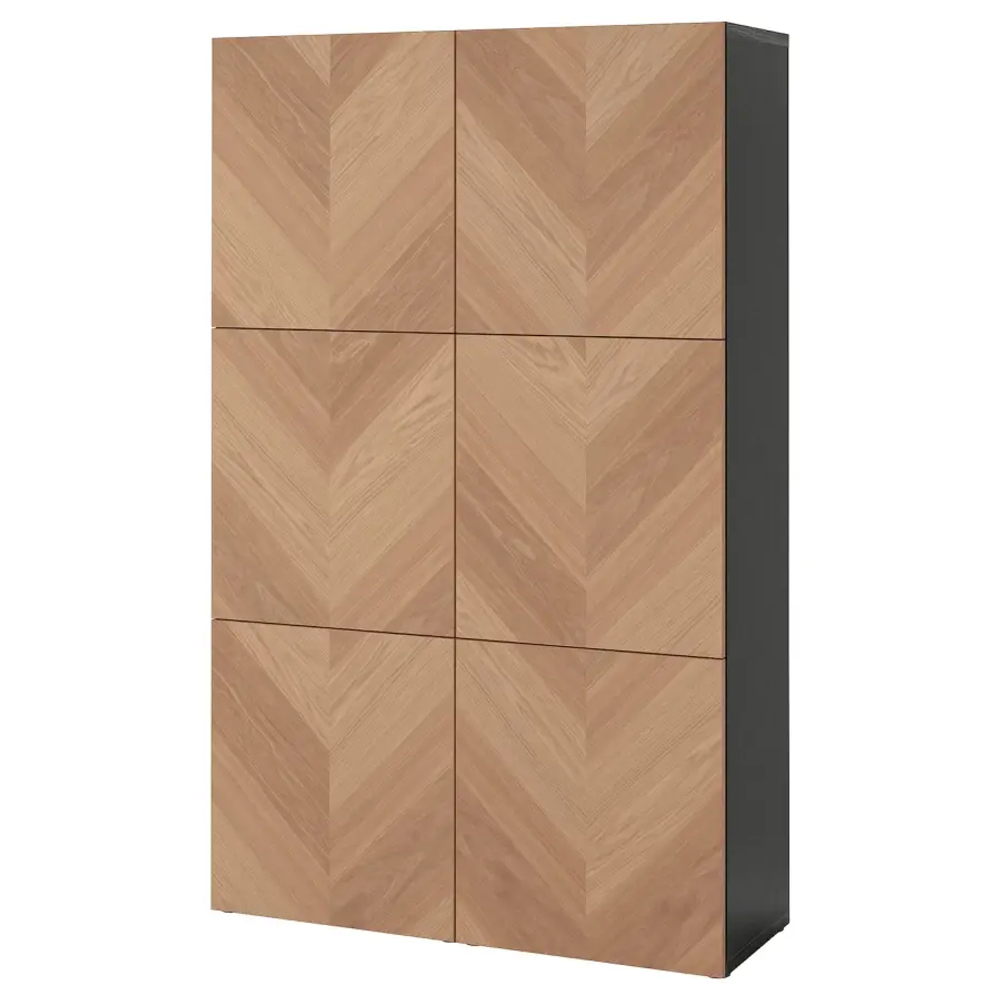 Комбинация для хранения - IKEA BESTÅ/BESTA/БЕСТА/БЕСТО ИКЕА, 120x42x193 см, коричневый,