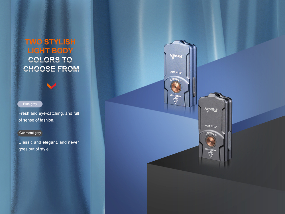 Фонарь-брелок Fenix E03R V2.0 голубой