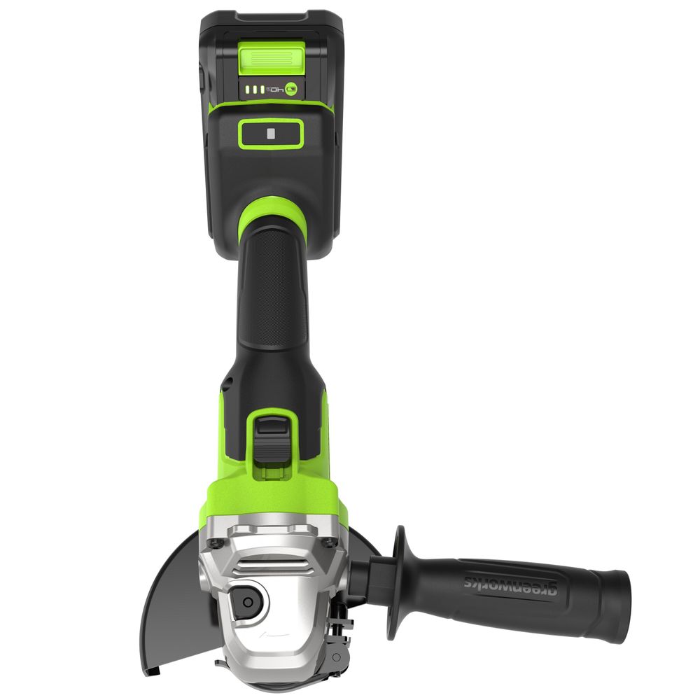 Угловая шлифовальная машина акк. Greenworks AG590, 24V, б/щет, 125 мм, 8500 об/мин, Anti-Kickback,1х4Ач,ЗУ,кор (3201007CUB)