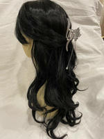 Заколка Краб для волос "Волшебный завиток" со стразами. Подходит для длиных и густых волос.Цвет серебро