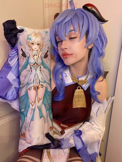 Мини дакимакура Люмин из Геншин Импакт | Genshin Impact арт. M0941, 60х20 см