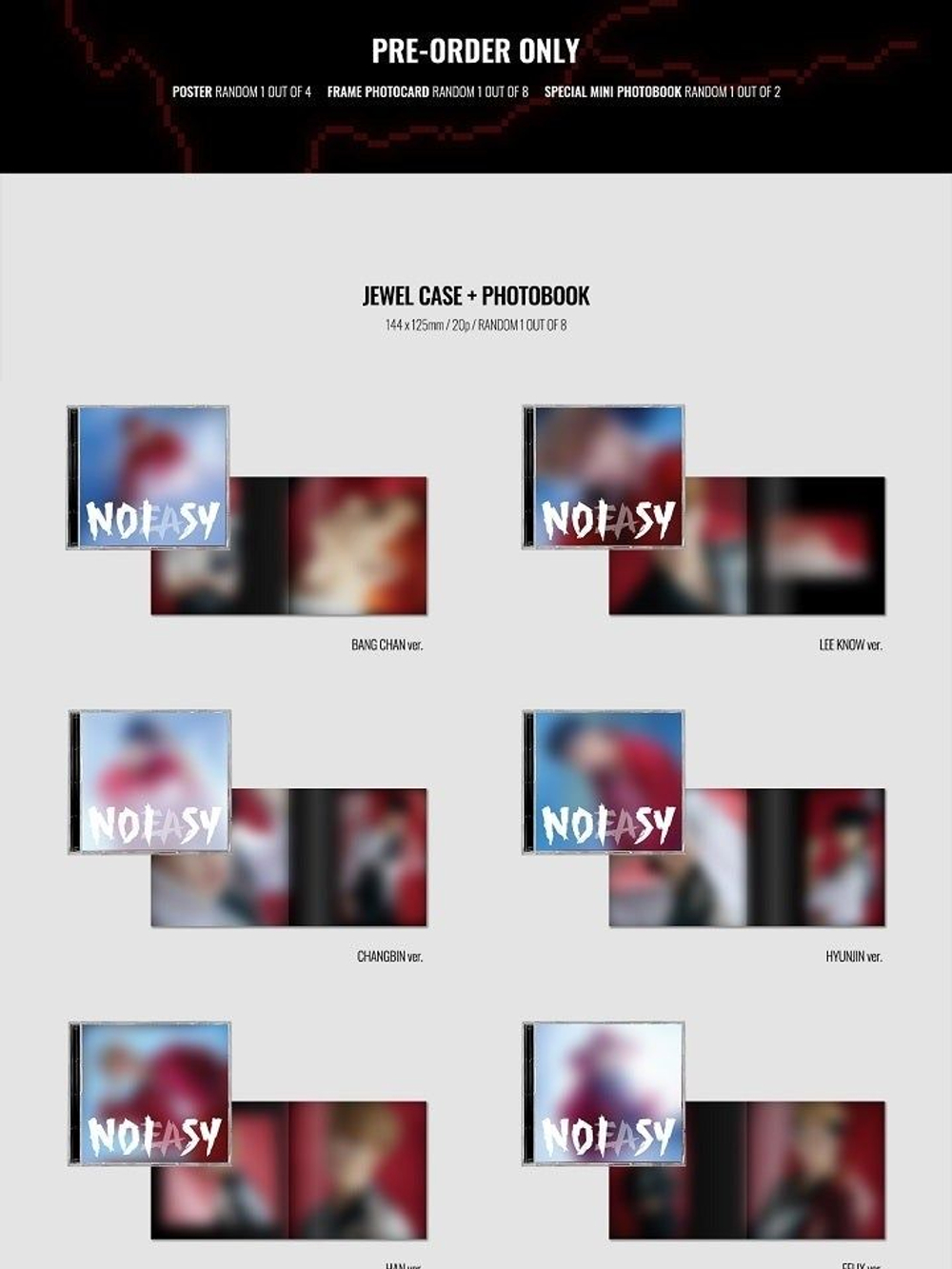 Альбом STRAY KIDS - NOEASY 2nd Album Jewel Case RANDOM Version