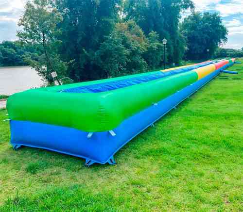 Водная горка с надувным дном, на подкачке ТУРБО «Капля», длина 50 метров