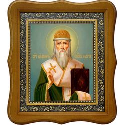 Нифонт Печерский, Новгородский святитель, епископ. Икона на холсте.