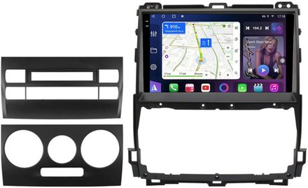 Магнитола для Toyota Land Cruiser Prado 120, Lexus GX470 (экран климата внизу, большая рамка) - FarCar XXL9-8001F3 монитор 9.5" 2K QLED на Android 13, TS20, 8+256Гб, CarPlay, 4G SIM-слот