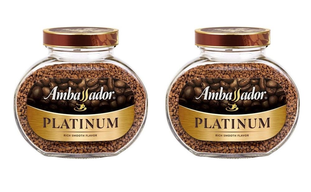 Кофе растворимый Ambassador Platinum, стеклянная банка 95 г 2 шт