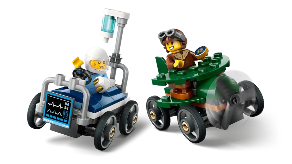 Конструктор LEGO City 60459 Самолет против Больничная Кровать Гоночный Автомобиль