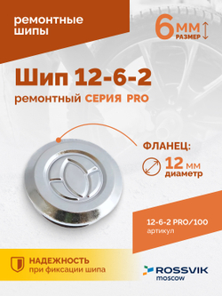 Шип ремонтный ROSSVIK 12-6-2 серия PRO (пакет 100шт)
