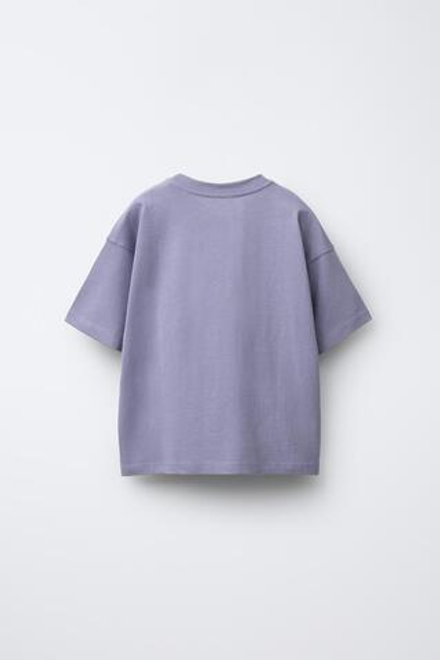 ZARA ОДНОТОННАЯ ФУТБОЛКА MEDIUM WEIGHT, СИРЕНЕВЫЙ