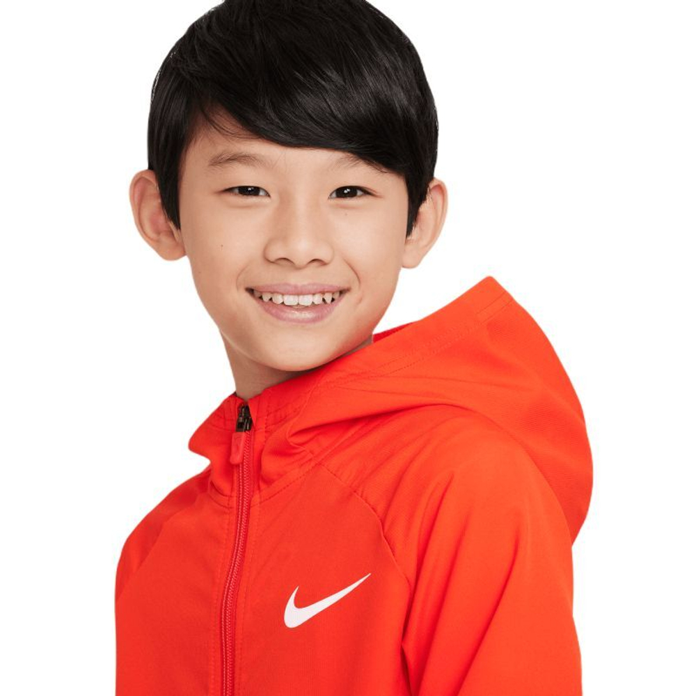 Детская теннисная толстовка Nike Boys Dri-Fit Woven Training Jacket - picante red/picante red/white