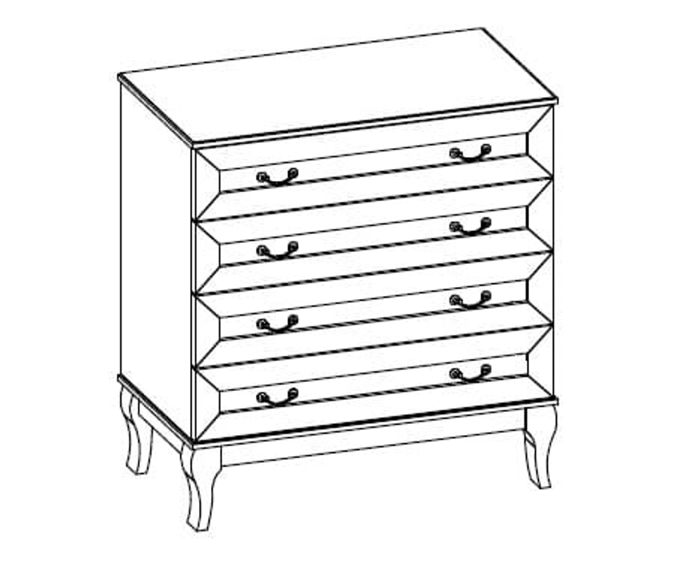 Комод Оливия - 4, дуб зеленый