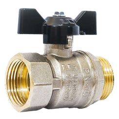 Кран шаровой латунный LD Pride 47.32.B-Н.Б Ду 32 Ру 25 вн-нр, (бабочка)