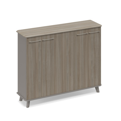 Шкаф средний закрытый греденция  мокко премиум (корпус) / вяз либерти (столешница, топ, фасад)