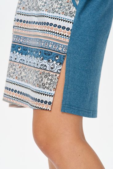 Платье женское домашнее прямого силуэта, до колена Лори N1690-E50, синее