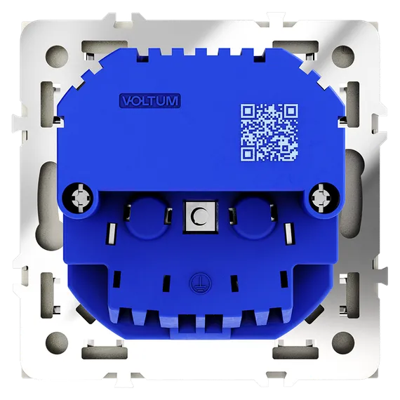 Розетка встраиваемая VOLTUM S70 с заземлением и защитными шторками, 16А, с USB, A+С, (шелк)