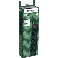 Defender Фильтр ES, 5.0м, 5 розеток, черный [99486]