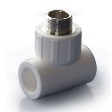 Тройник Политэк 32x1" НР с наружной резьбой комбинированный полипропиленовый