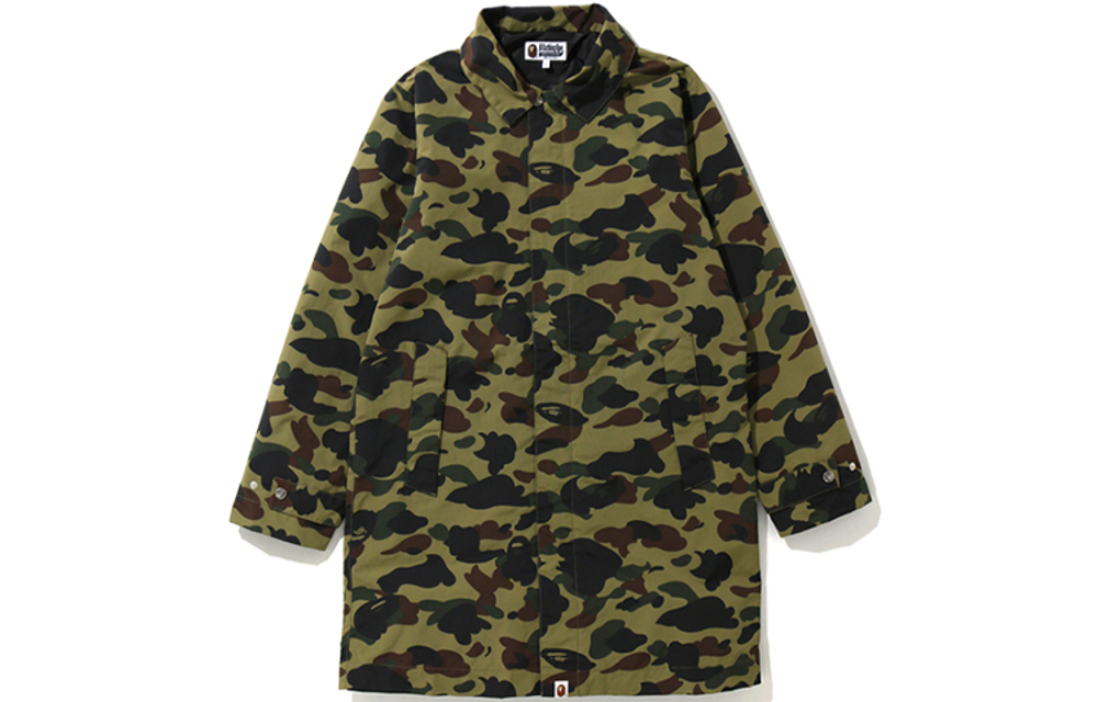A Bathing Ape Gore Tex 1st Camo Long Худи Куртка зеленый